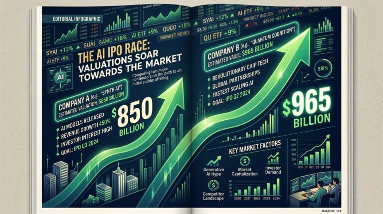 Infographie sur la course en Bourse entre OpenAI et Anthropic