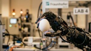Main de robot humanoide equipee de capteurs tactiles