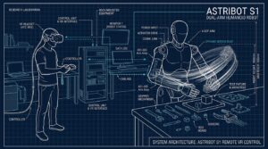 Robot Astribot S1 controle a distance en realite virtuelle
