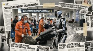 Quand les humanoïdes chinois portent les valises de l’Asie vieillissante : la trêve technologique des aéroports