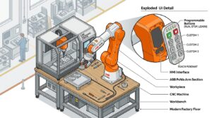 Bras robot collaboratif ABB PoWa en usine