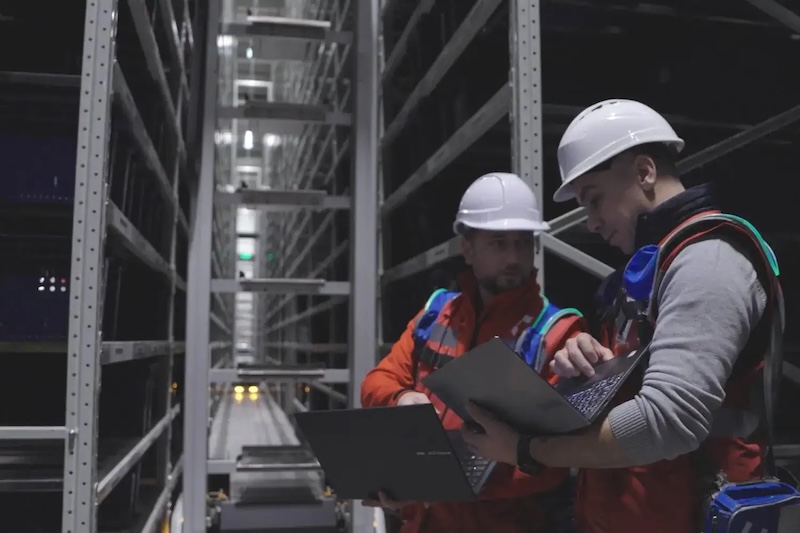 Robots Hai Robotics HaiPick dans l'entrepôt LPP Logistics à Bucarest, Roumanie
