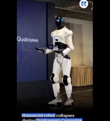 Robot humanoide Neura Robotics chute en pleine demo Qualcomm Computex 2026 Taipei