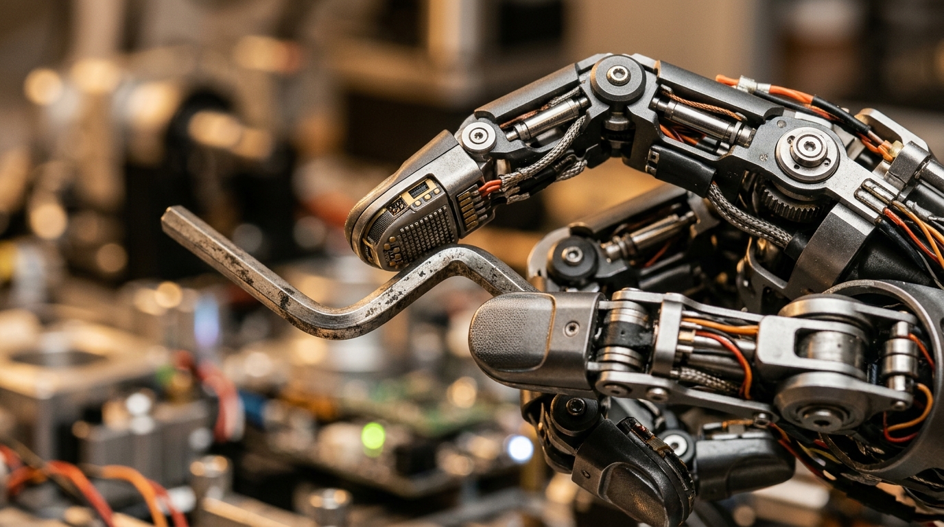Gros plan sur une main robotique dextre developpee par la startup Proception