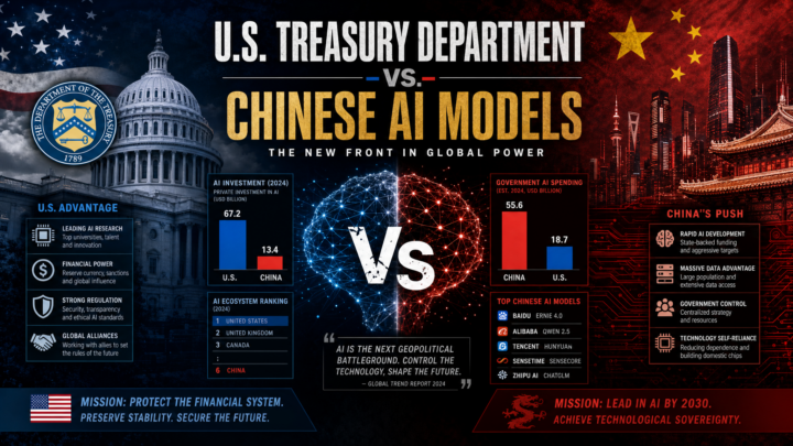 Tensions geopolitiques USA Chine sur les modeles IA open-source et sanctions propriete intellectuelle