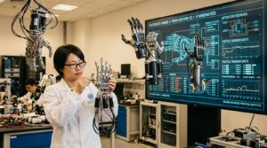 Mains robotiques dextres chinoises test laboratoire Pekin