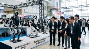 Robots humanoïdes chinois et japonais exposés au Tokyo Humanoids Summit 2026