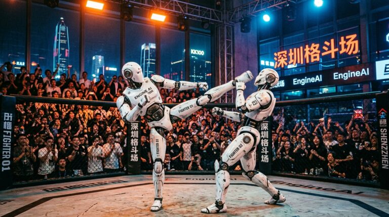 Premier championnat mondial de robots humanoïdes : à Shenzhen, un T800 se bat décapité avant de s’effondrer