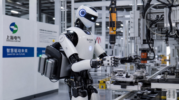 Robot humanoide bipede SUYUAN de Shanghai Electric avec 41 degres de liberte au WAIC 2026