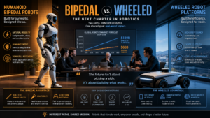 Debat humanoide versus robot a roues investisseurs Silicon Valley 2026