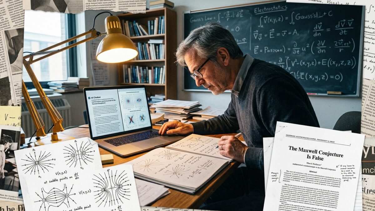 Illustration GPT-5.6 Sol OpenAI invalide conjecture Maxwell mathematiques IA arXiv