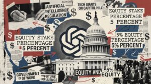 Logo OpenAI et Capitole americain participation etat