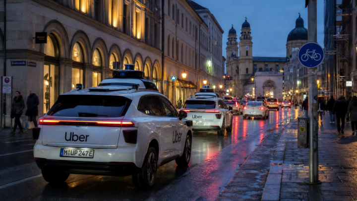 Flotte de vehicules autonomes Uber pour programme robotaxi a Munich