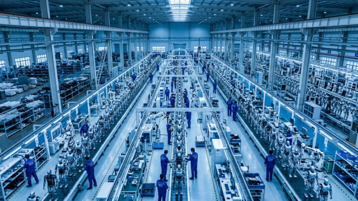 Usine de production de robots humanoïdes en Chine, lignes Agibot et Unitree