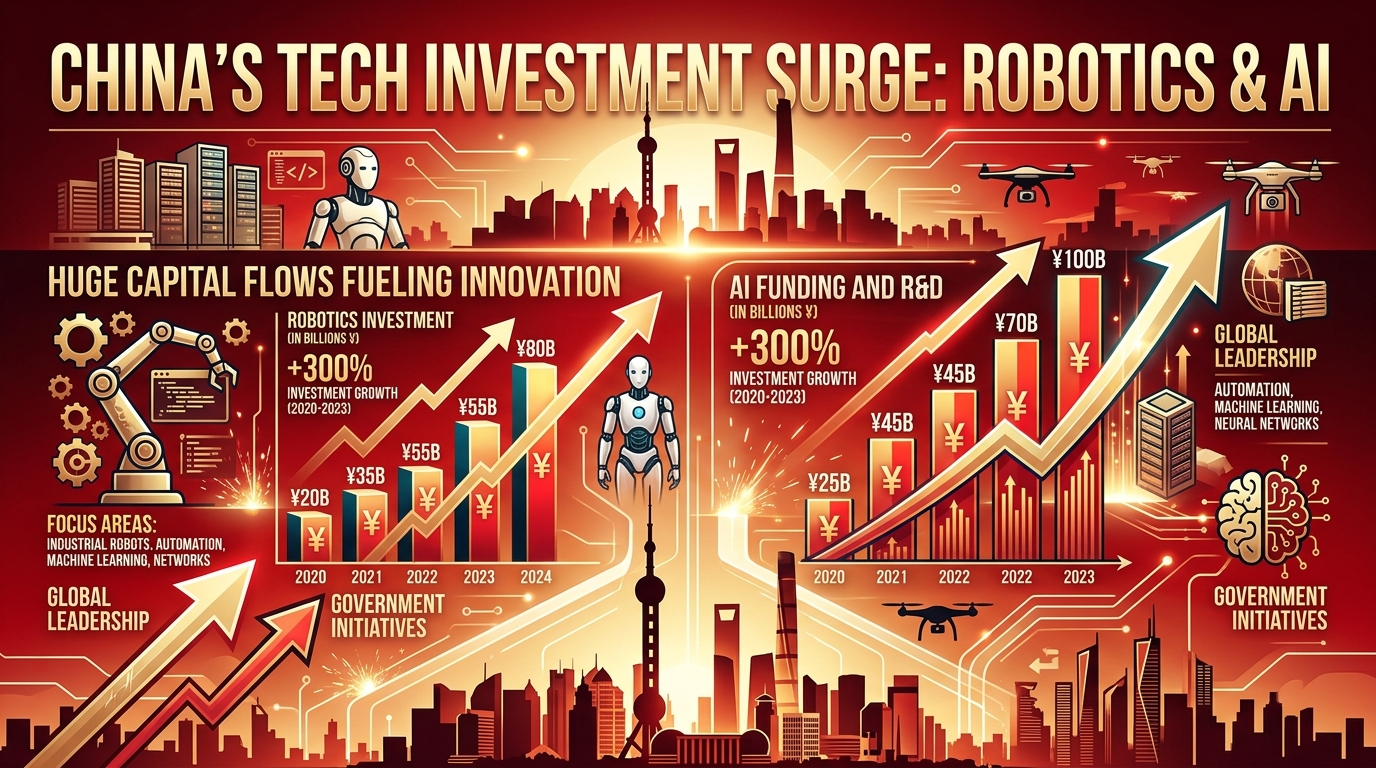 Infographie capital risque chinois investissement IA et robotique 2026
