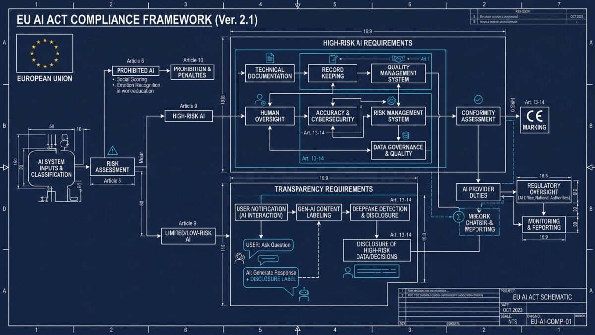 Blueprint technique du reglement europeen sur l IA Article 50 transparence chatbots deepfakes