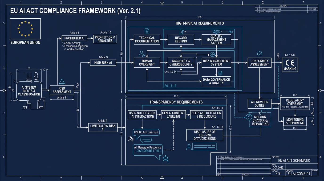 Blueprint technique du reglement europeen sur l IA Article 50 transparence chatbots deepfakes