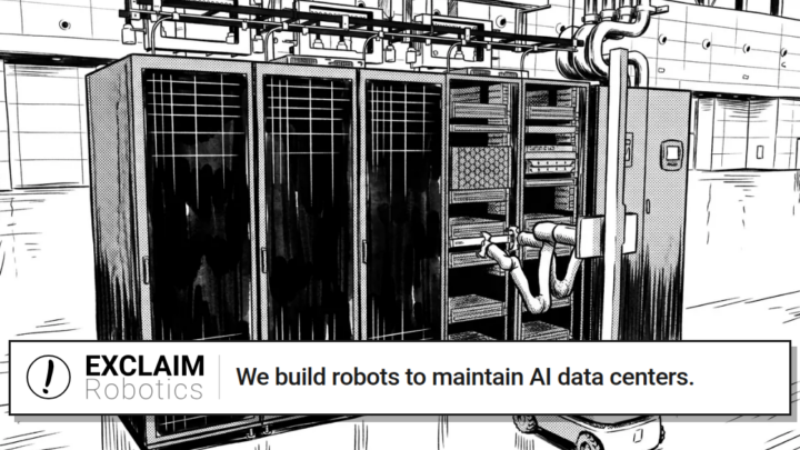 Illustration officielle Exclaim Robotics pour la maintenance robotisée des datacenters IA