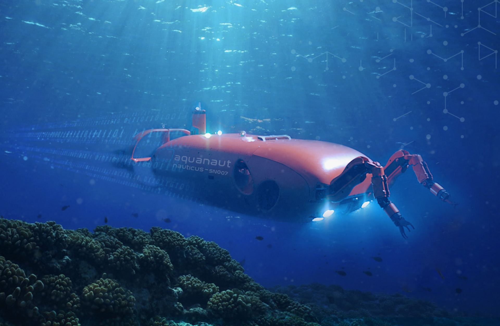 Robot sous-marin Aquanaut de Nauticus Robotics présenté comme plateforme océanique