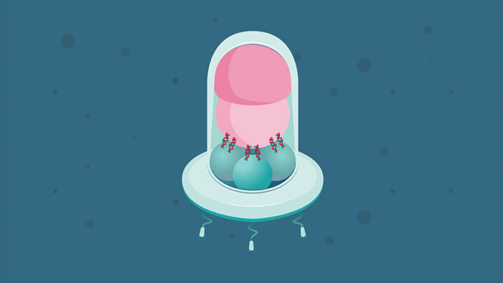 Illustration d'un nanorobot modulaire guidé par aimants