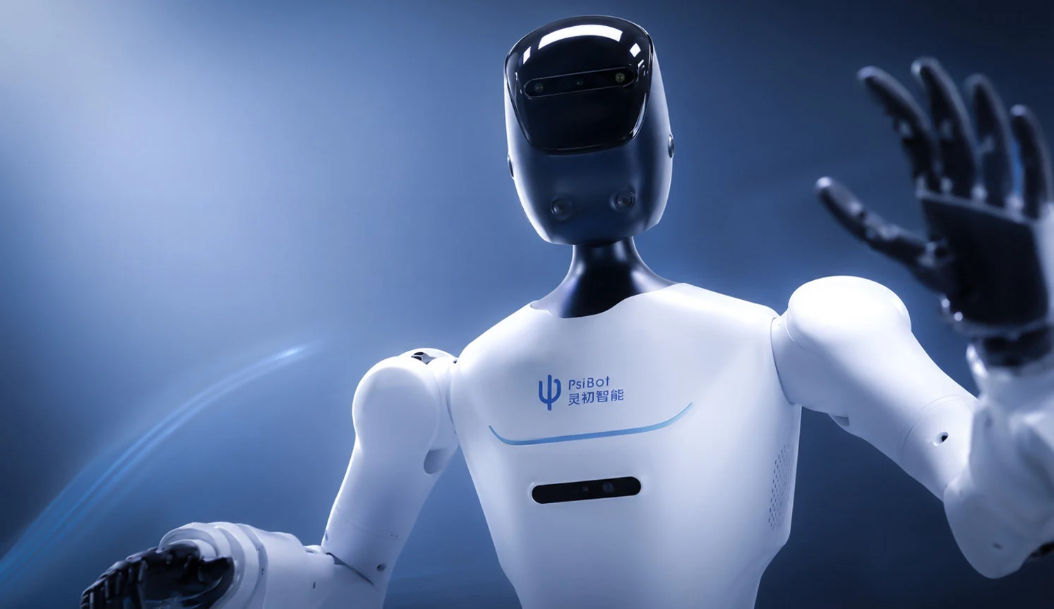 Robot humanoïde PsiBot présenté avec ses mains de manipulation