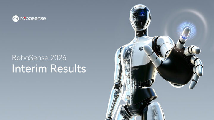 Lidars et composants de perception RoboSense présentés devant un robot humanoïde