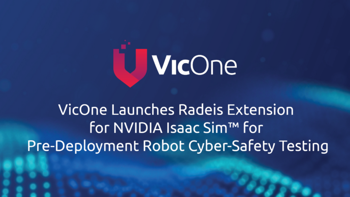 Visuel VicOne annonçant Radeis Extension pour NVIDIA Isaac Sim