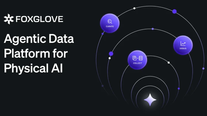 Interface Foxglove présentant une plateforme agentique pour les données robotiques
