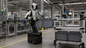 Humanoid teste HMND 01 Alpha dans une usine Siemens
