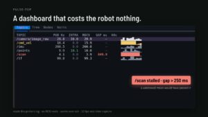 ros2_pulse surveille les débits et les blocages d’un graphe ROS 2