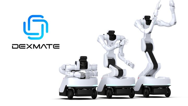 Trois configurations du robot humanoïde mobile VEGA de Dexmate
