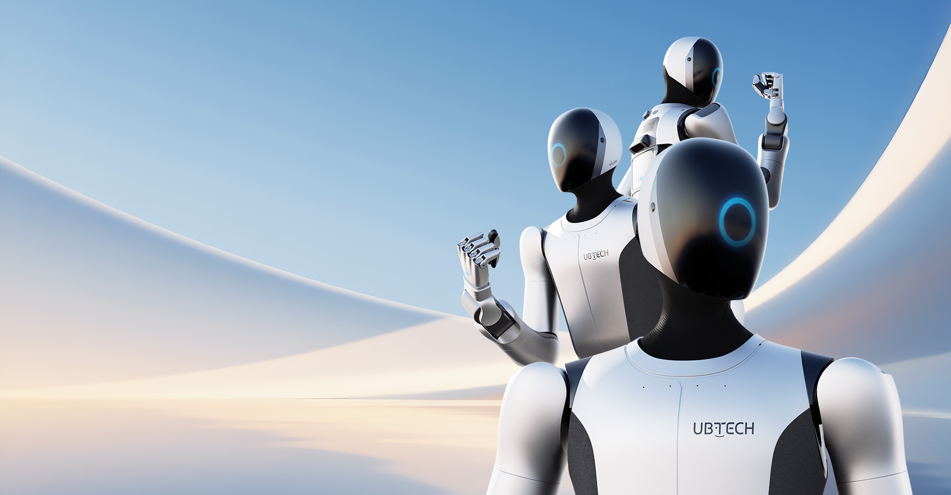 Trois robots humanoïdes Walker S2 d’UBTECH