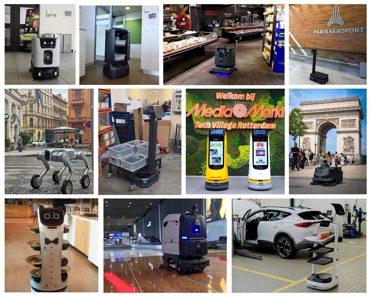 Robots de service Pudu présentés pour leurs déploiements en Europe