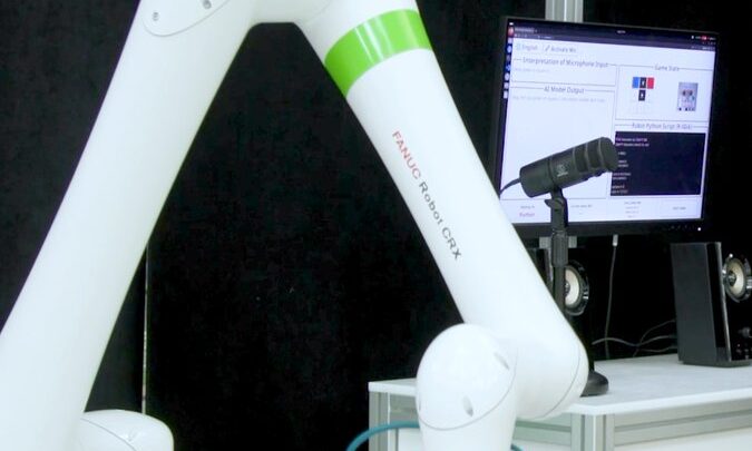 Robot industriel FANUC présenté dans la démonstration vocale avec AWS