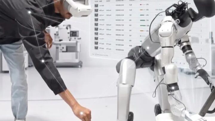Un opérateur pilote un robot humanoïde Unitree G1 avec la solution de téléopération Toborlife