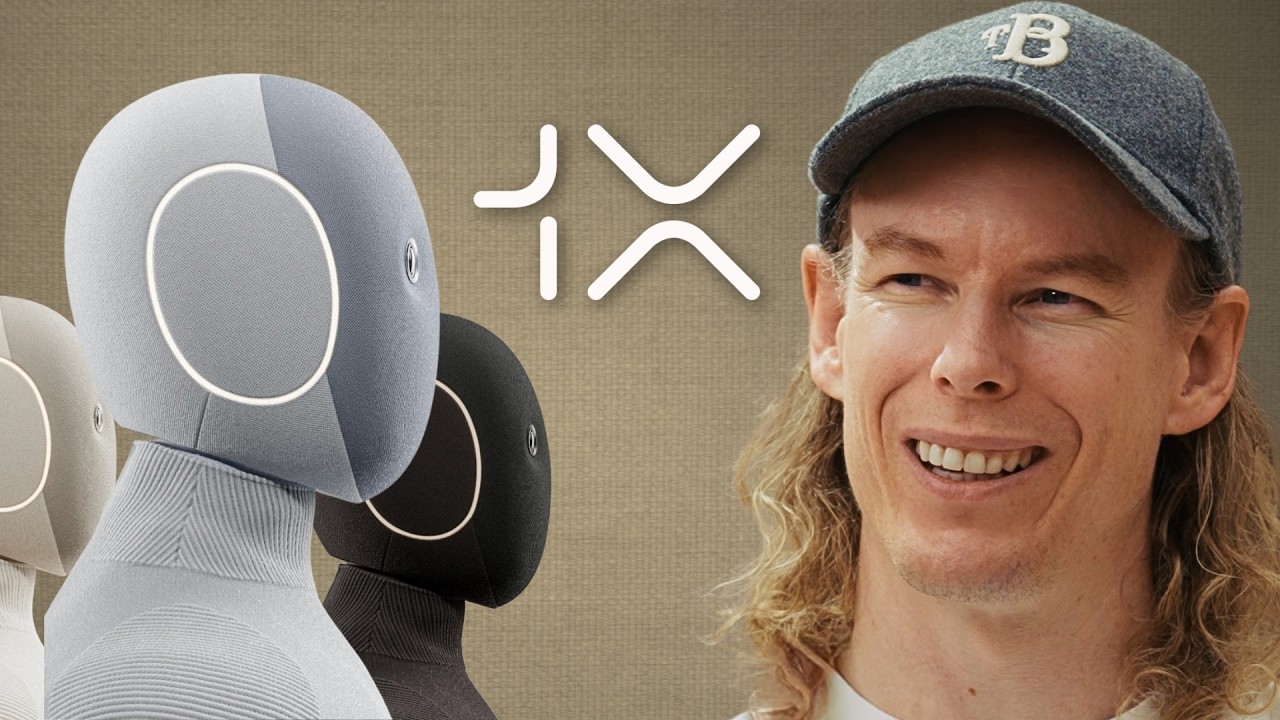 Bernt Børnich de 1X présentant l’objectif industriel du robot humanoïde NEO