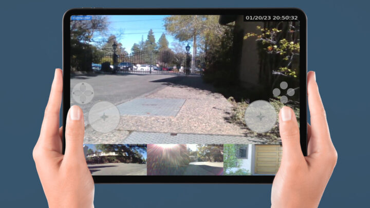 Interface Remote Teleop affichée sur une tablette pour piloter un robot à distance