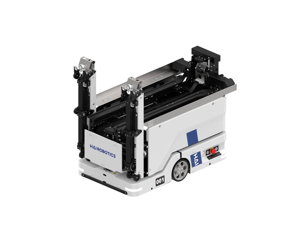 Robot HaiClimber circulant dans un système de stockage HaiPick Climb