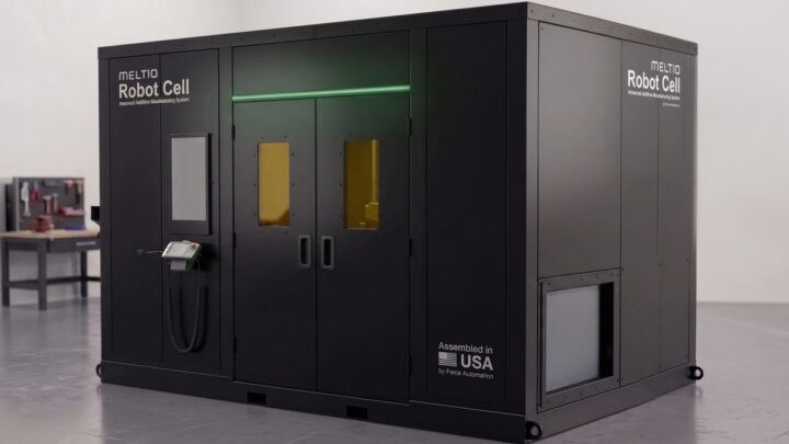 Cellule robotisée Meltio d’impression 3D métal assemblée aux États-Unis