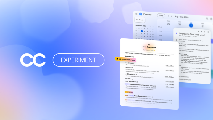 Interface de l’agent Google CC conçu pour coordonner les tâches d’un foyer