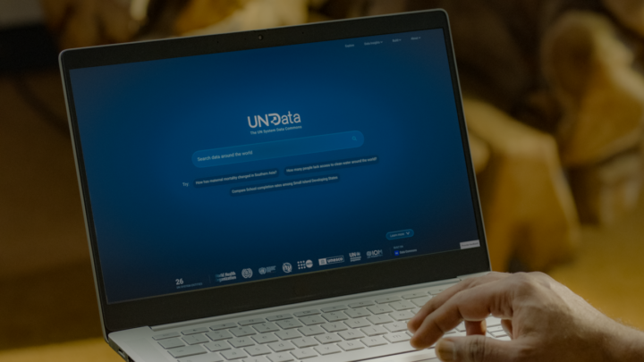 Interface officielle UN System Data Commons présentant des statistiques mondiales