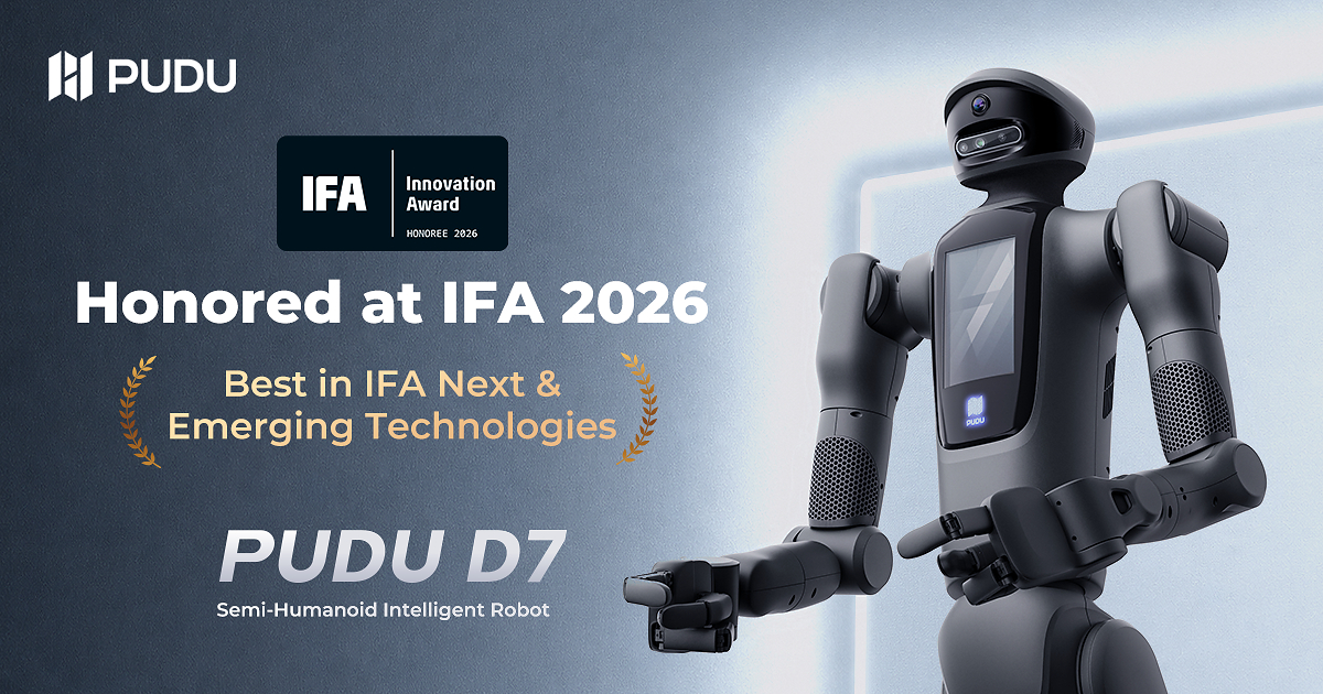 Robot semi-humanoïde PUDU D7 à deux bras présenté à l’IFA 2026