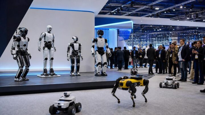 Humanoïdes, quadrupède et robots autonomes présentés dans un salon technologique