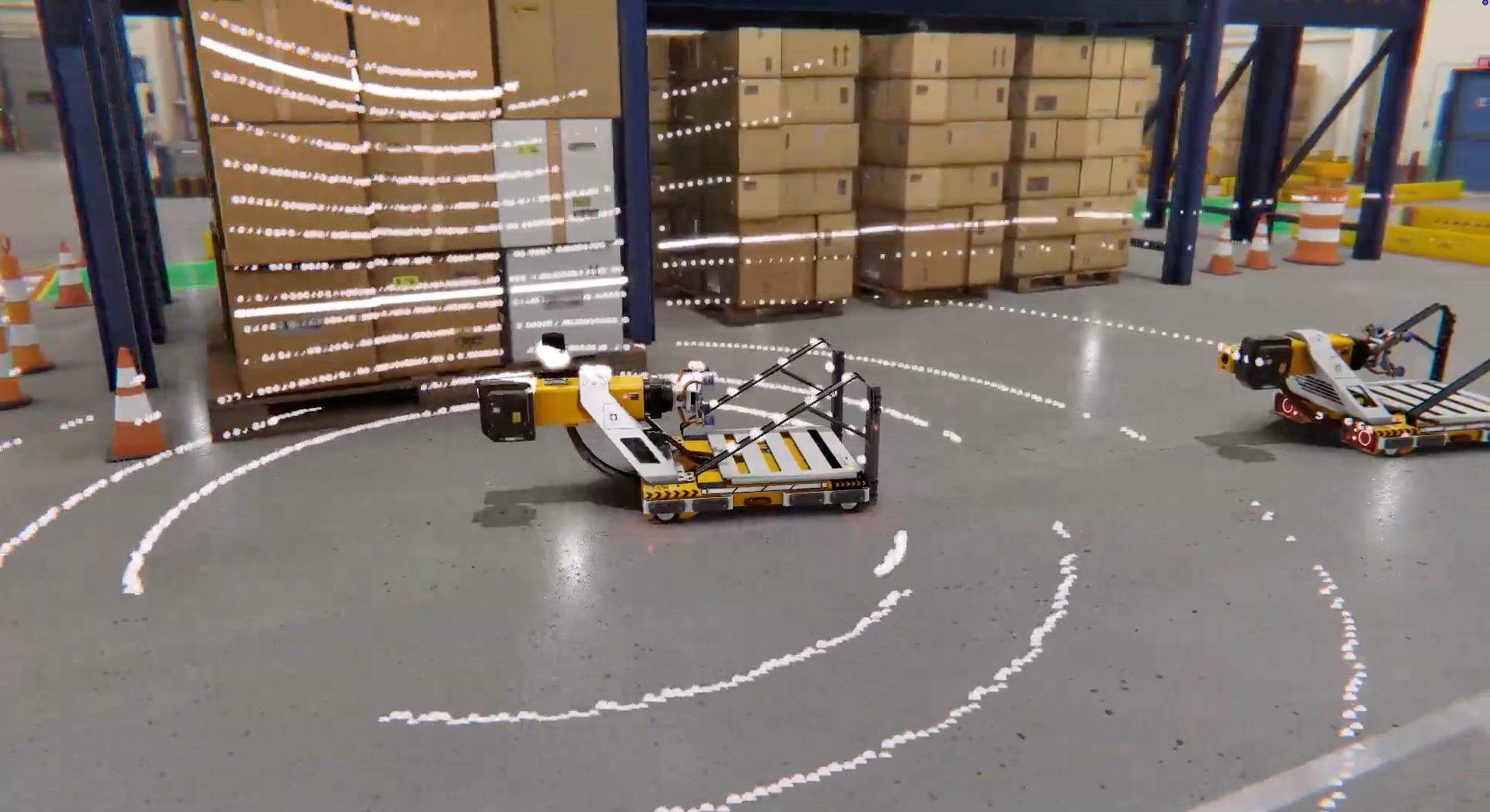 Robot industriel simulé dans Unity Simulation Pro