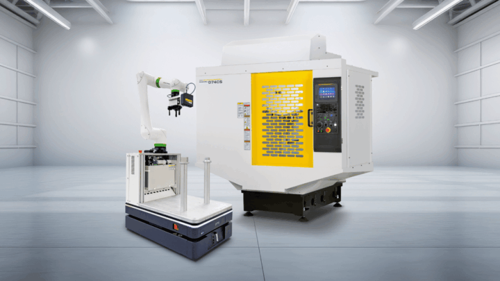 Cellule FANUC combinant cobot CRX, commande et centre d’usinage ROBODRILL