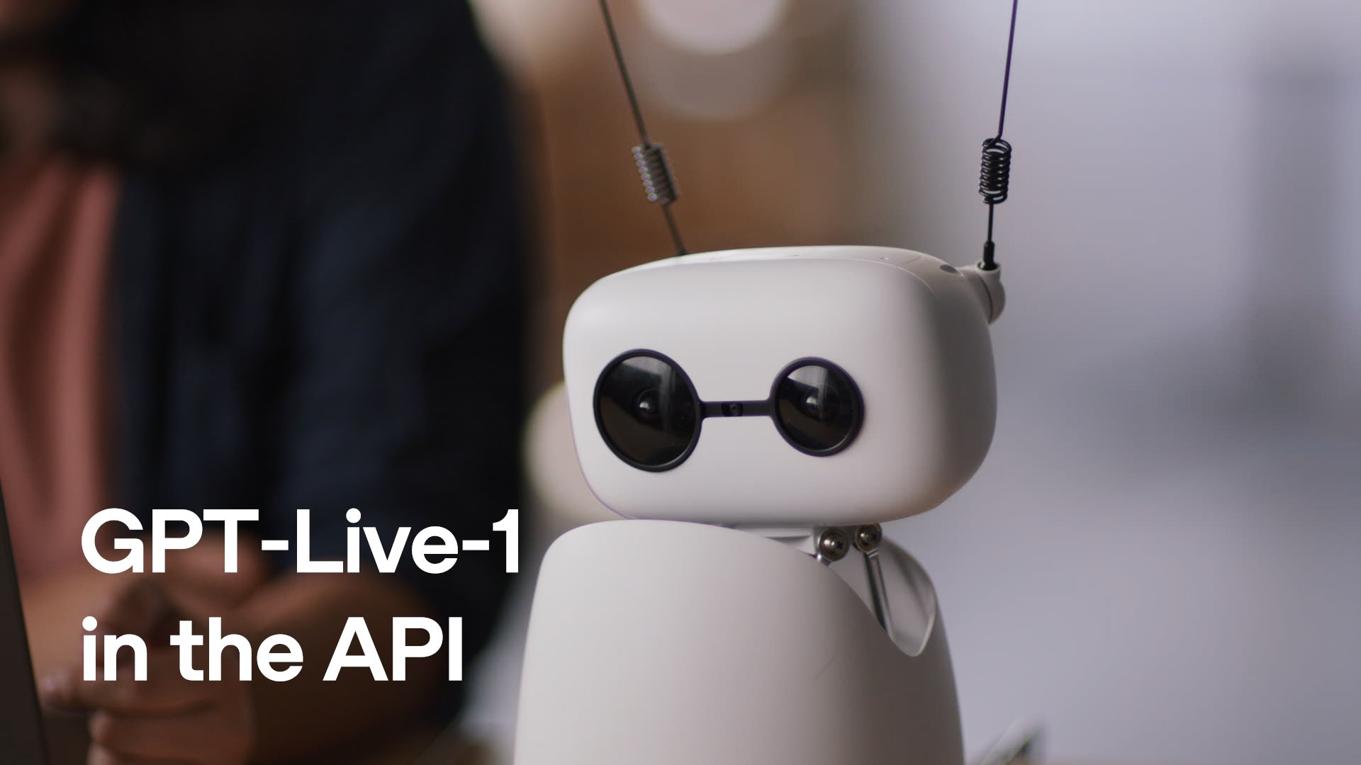 Présentation officielle de GPT-Live-1 par OpenAI Developers sur un écran bleu