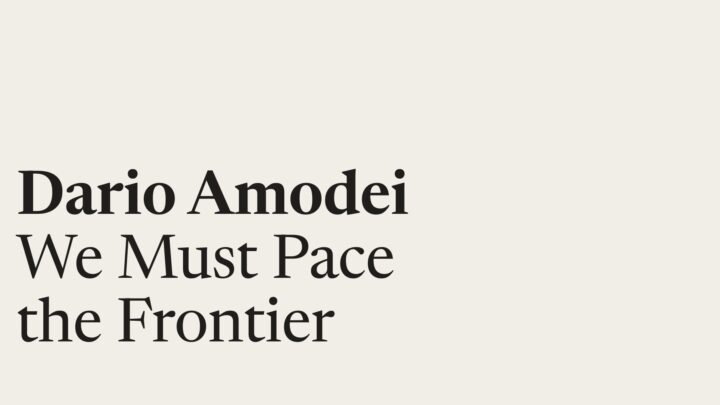 Visuel officiel de l’essai We Must Pace the Frontier de Dario Amodei