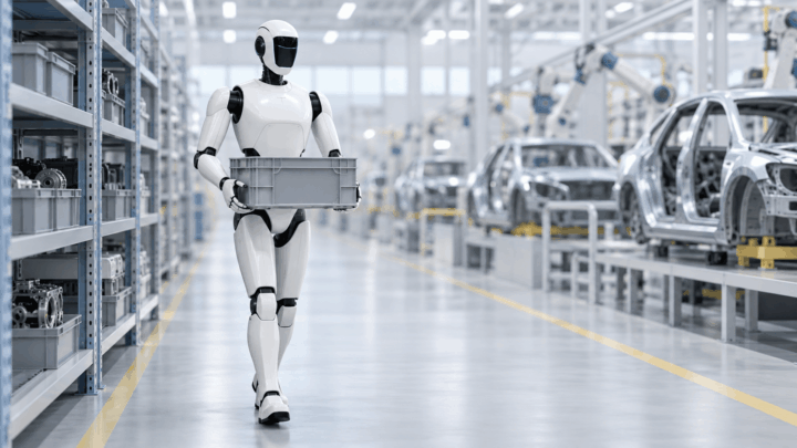 Robot humanoïde Walker S Lite d’UBTECH dans l’usine FAW-Volkswagen de Qingdao