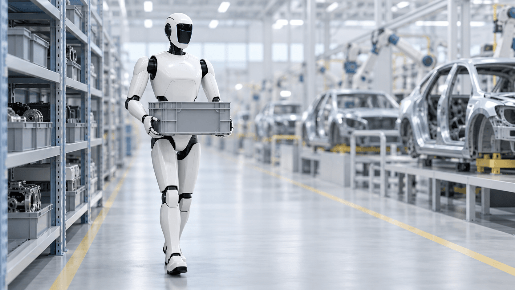 Robot humanoïde Walker S Lite d’UBTECH dans l’usine FAW-Volkswagen de Qingdao