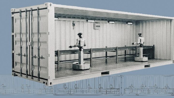 Micro-usine robotisée modulaire de 120ft installée dans trois conteneurs